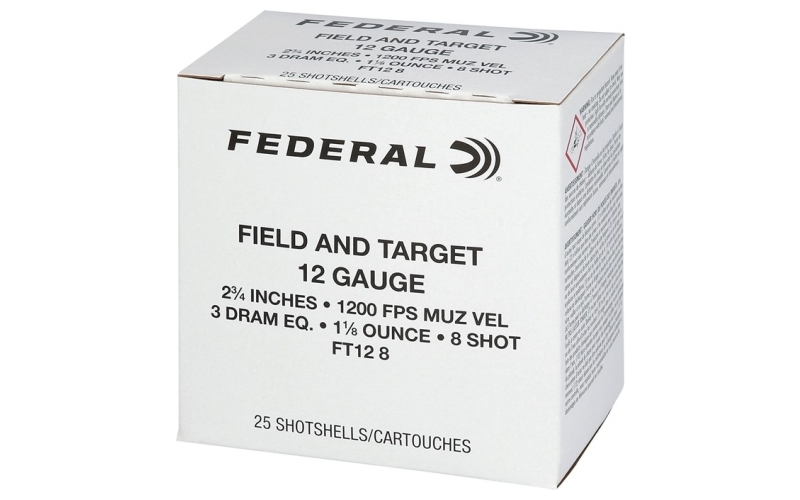 Federal 12 gauge 2-3/4'' 1-1/8oz #8 25/box